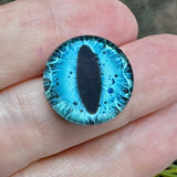 18mm Glass Eyes in Bezel Settings – Cat Eye & Round Pupil Craft Supplies for Polymer Clay, Jewelry & Doll Making
