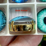18mm Glass Eyes in Bezel Settings – Cat Eye & Round Pupil Craft Supplies for Polymer Clay, Jewelry & Doll Making