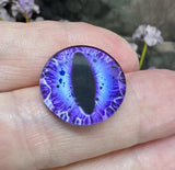 18mm Glass Eyes in Bezel Settings – Cat Eye & Round Pupil Craft Supplies for Polymer Clay, Jewelry & Doll Making