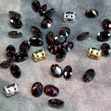 Rhodolite Garnet Faceted Gemstone, CZ 8x6mm Oval, With Settings