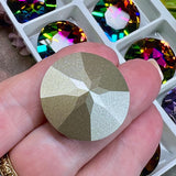 Rare Swarovski Crystal 27mm 1201 Round Stone – Vitrail Medium or Light with Sew-On Setting Option