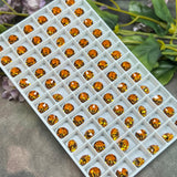 Dark Orange 34ss  - 7mm Swarovski Crystal Rhinestone, with Settings, Bead Embroidery (4 Pieces)