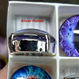 18mm Glass Eyes in Bezel Settings – Cat Eye & Round Pupil Craft Supplies for Polymer Clay, Jewelry & Doll Making