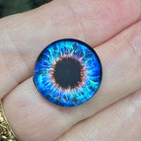 18mm Glass Eyes in Bezel Settings – Cat Eye & Round Pupil Craft Supplies for Polymer Clay, Jewelry & Doll Making