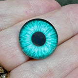 18mm Glass Eyes in Bezel Settings – Cat Eye & Round Pupil Craft Supplies for Polymer Clay, Jewelry & Doll Making