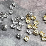 6x4mm Crystal Rhinestone Settings, Pear Shaped 4320, 10 Pieces SP or GP Settings