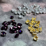 Swarovski Amethyst 6x4mm Pear Shape Crystal Rhinestone With Settings