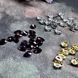 Swarovski Amethyst 6x4mm Pear Shape Crystal Rhinestone With Settings