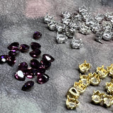 Swarovski Amethyst 6x4mm Pear Shape Crystal Rhinestone With Settings