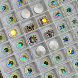 7mm 1098 Swarovski Crystal AB, 4 Pcs 34ss Crystal-Rhinestone with Settings