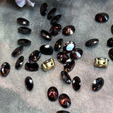 Rhodolite Garnet Faceted Gemstone, CZ 8x6mm Oval, With Settings