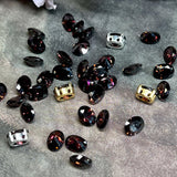 Rhodolite Garnet Faceted Gemstone, CZ 8x6mm Oval, With Settings