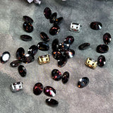 Rhodolite Garnet Faceted Gemstone, CZ 8x6mm Oval, With Settings