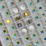 7mm 1098 Swarovski Crystal AB, 4 Pcs 34ss Crystal-Rhinestone with Settings
