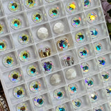 7mm 1098 Swarovski Crystal AB, 4 Pcs 34ss Crystal-Rhinestone with Settings
