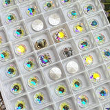7mm 1098 Swarovski Crystal AB, 4 Pcs 34ss Crystal-Rhinestone with Settings