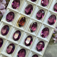 Vintage Transparent Amethyst, 1 Piece Genuine Swarovski Crystal, 16x11mm 4100 Oval, with or without Setting