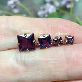 Alexandrite, Color Change, Lab Created, 4mm, 6mm, or 8mm Square, Faceted Gemstone