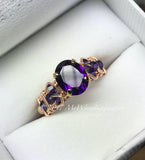 AAA Royal Amethyst Wire Wrapped Ring, February Birthstone Ring, Made to Order