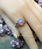 Pink Fire Opal Handmade Ring, Vintage 1950s West German Fire Opal, Made to Order