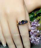 Vitrail Dark, Vintage Swarovski Crystal, Handmade Ring in 14k GF US Size 7