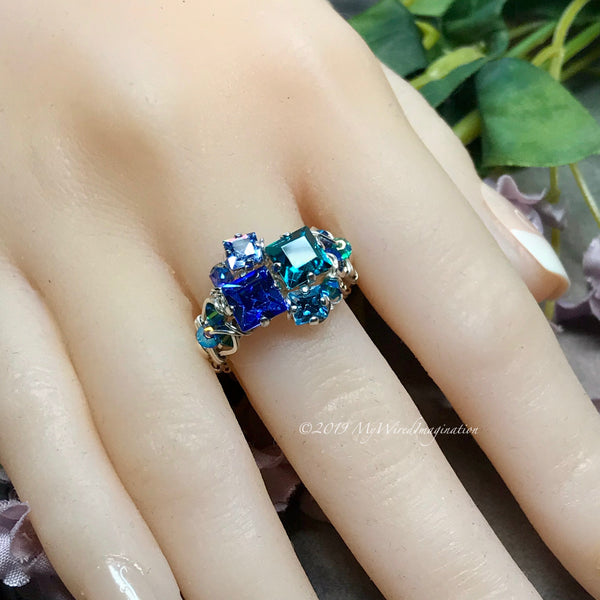 Swarovski rings 2025 with blue stone