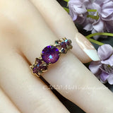 Burgundy-DeLite Ring, Genuine Swarovski Crystal, Handmade Ring, 14K GF US Size 8.5