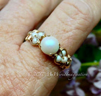 Swarovski Crystal Pearl Ring, Handmade Ring, Made to Order