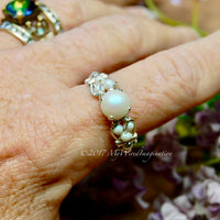 Swarovski Crystal Pearl Ring, Handmade Ring, Made to Order