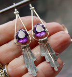 Hammered Crystal Earring, Wire Wrap Earring Tutorial