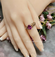 14K GF Alexandrite Color Change Stone Handmade Ring, US Size 7.5