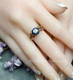 Rainbow Blue Mystic Topaz, Genuine Mystic Topaz, Handmade Ring 14 K GF US Size 6
