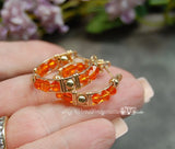 Handmade Crystal Hoop Earrings in Swarovski Sun Orange and 14K GF Wire