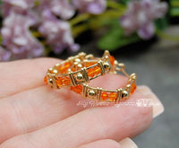 Handmade Crystal Hoop Earrings in Swarovski Sun Orange and 14K GF Wire