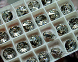 Swarovski Crystal Silver Patina, 1122 Rivoli 10mm, With Setting