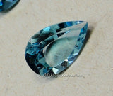 Swiss Blue Topaz, Genuine Faceted Swiss Blue Topaz, Pear Shape Cut, Loose Gemstone