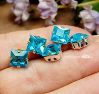 3pcs Silver or Gold Plated Rhinestone Settings for 8mm Square Art 4400 Art 4410