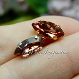 Blush Rose, Swarovski Crystal Elements, 15x7mm Navette with Prong Setting