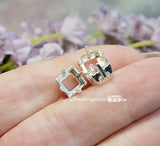 3pcs Silver or Gold Plated Rhinestone Settings for 8mm Square Art 4400 Art 4410
