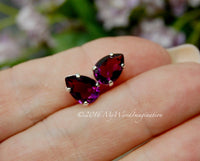 Swarovski Amethyst, Transparent 10x7mm, 2 Pieces, 4320 Pear Shape, Sew On, Silver or Gold Plated Setting