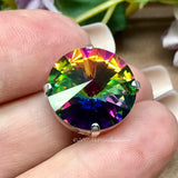 18mm Vitrail Medium Rivoli, Genuine Swarovski Crystal, With Silver or Gold Plated Setting