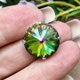 18mm Vitrail Medium Rivoli, Genuine Swarovski Crystal, With Silver or Gold Plated Setting