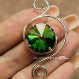 18mm Vitrail Medium Rivoli, Genuine Swarovski Crystal, With Silver or Gold Plated Setting