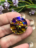 27mm Genuine Swarovski Crystal Amber Blush, 1201 Round Crystal, Available With or Without Setting