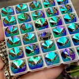Paradise Shine, Swarovski Crystal 10mm Rivoli, Paradise Shine Crystal with Setting