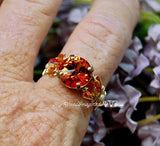 Tangerine Orange, Swarovski Crystal 10mm Rivoli, Sew On Crystal with Setting