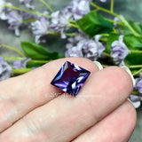 Faceted Alexandrite, 12 x 12mm  Square,  9.5 ct Faceted Color Change Gemstone