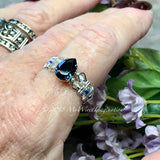 Montana Sapphire Blue, Vintage Swarovski Crystal Hand Crafted Ring Made to Order in Sterling Silver or 14K GF