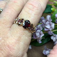 Rhodolite Garnet, Handmade Ring, Raspberry Rhodolite, Dark Red Garnet