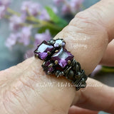 Alexandrite Squared, Sterling Silver, Multi-Stone Handmade Ring, June Birthstone, Made to Order